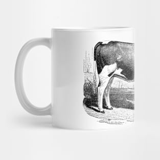 Calf Vintage Black and White Illustration Mug